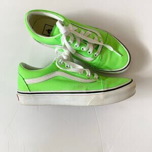 Vans Old Skool Neon Green Canvas Sneaker Shoes Women's Men's